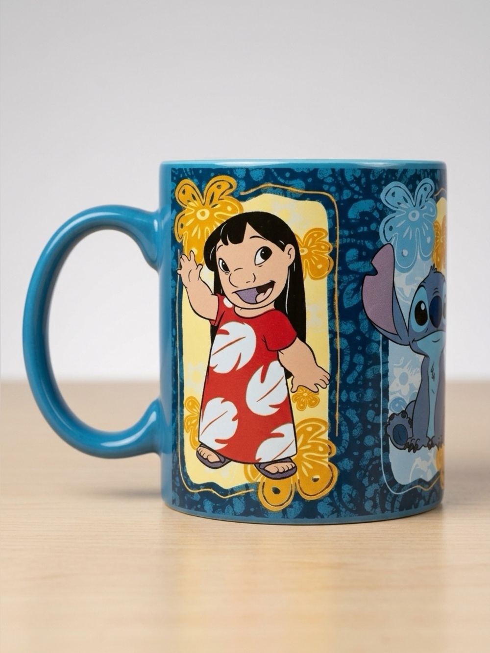 Disney Lilo & Stitch Angel Scrump Floral Portrait Ceramic Mug 20 oz
